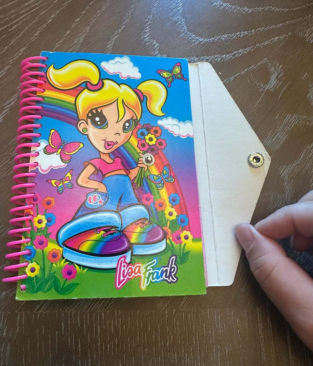 Vintage Lisa Frank 'The Girls' Small Spiral Notebook with Snap Closure Y2K
